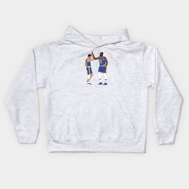 Steph Curry and Draymond Green Kids Hoodie by xavierjfong